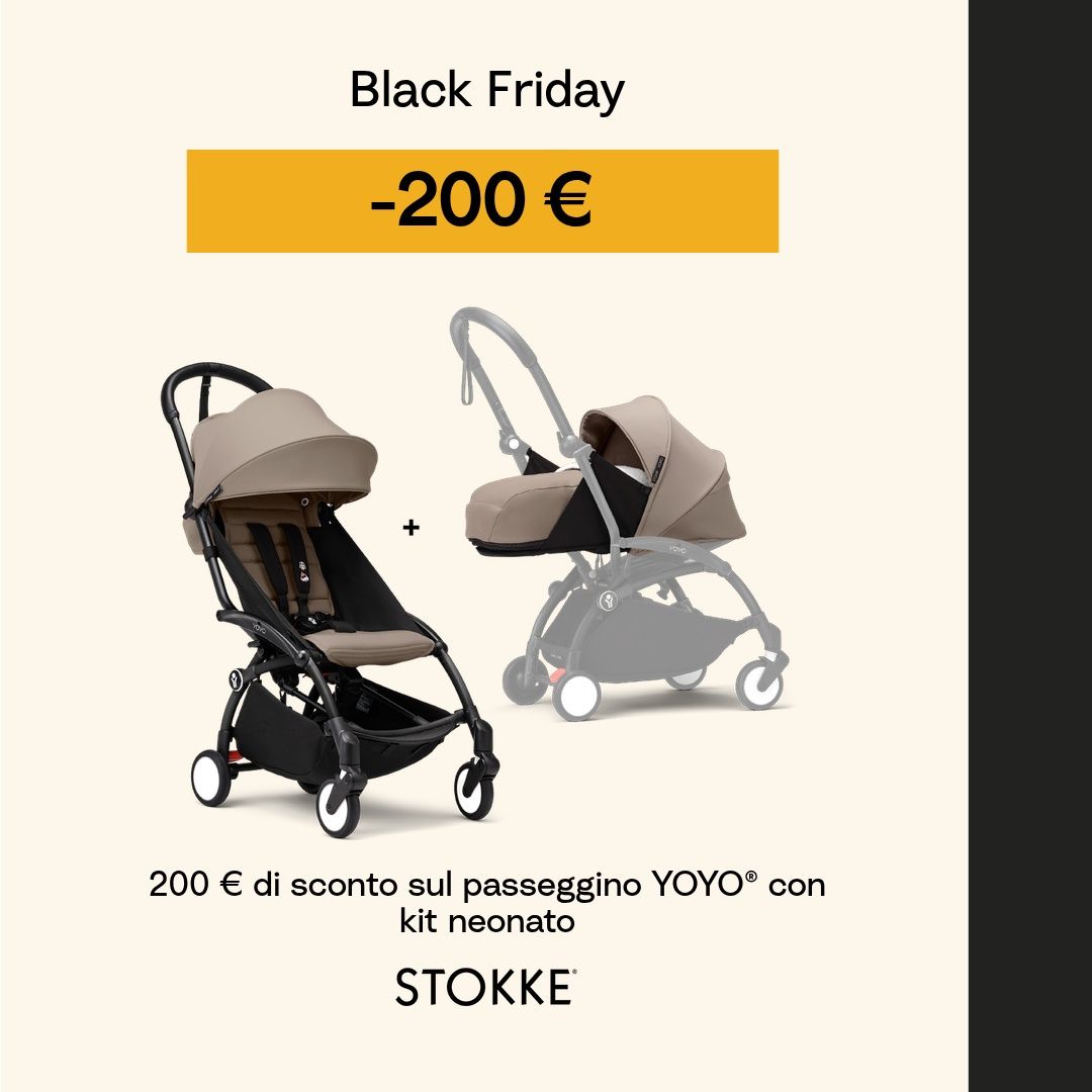 Black Friday Stokke: -200€ su YOYO® Duo con kit neonato