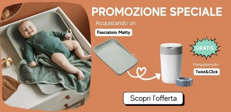 Leander Matty con gettapannolini omaggio