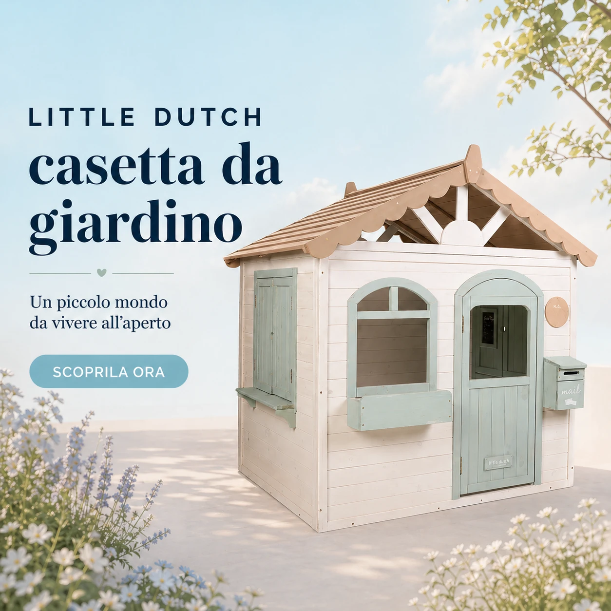 Little Dutch casetta da giardino in legno FSC per bambini