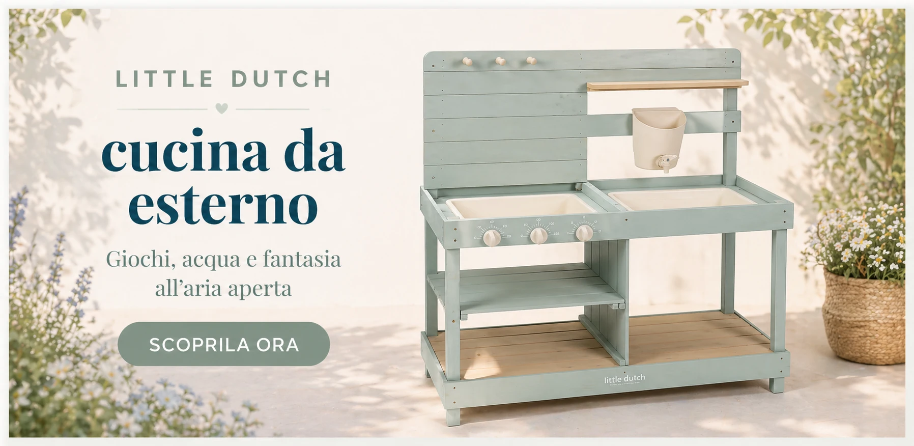 Little Dutch cucina da esterno in legno FSC per bambini