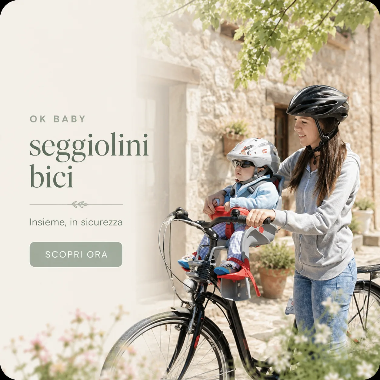 Seggiolini bici Ok Baby per pedalare insieme in sicurezza