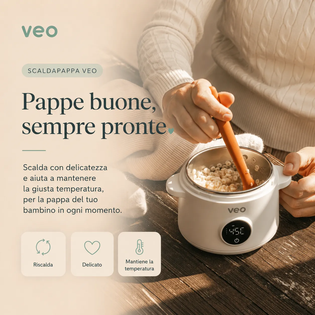 Scaldapappa portatile Veo per mantenere la pappa alla giusta temperatura