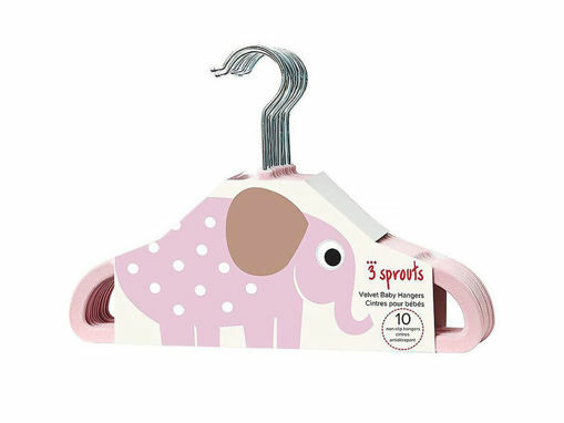 Immagine di 3 Sprouts 10 grucce in velluto elefante rosa - Accessori vari