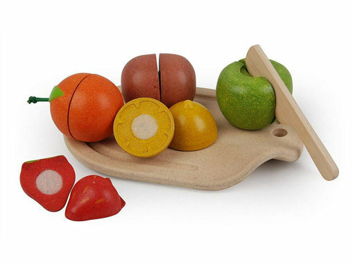 Immagine di PlanToys vassoio con frutta e coltellino - Educativi