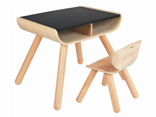 Immagine di PlanToys tavolo top nero lavagna e sedia - Educativi