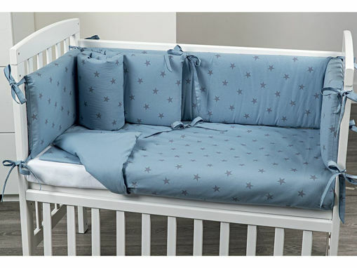 Immagine di Picci rivestimento tessile culla Lella Stella azzurro - Corredino nanna