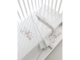 Immagine di Erbesi completo lenzuolino 3 pz Mirtillo bianco tortora - Corredino nanna