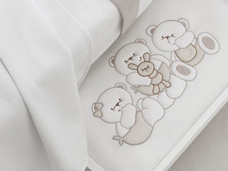 Immagine di Erbesi coperta in pile Mirtillo bianco tortora - Corredino nanna