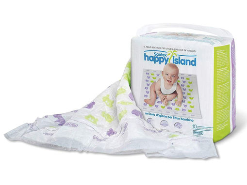Immagine di Santex telo igienico Happy Island 60 x 60 cm 10 pz - Accessori per il bagnetto
