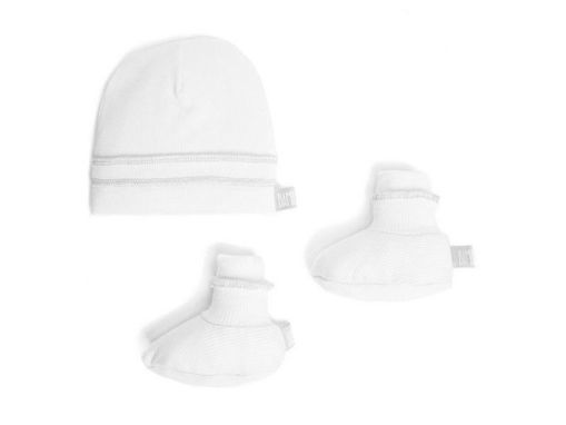 Immagine di Bamboom set neonato cappellino e scarpine bianco - Cappelli e guanti
