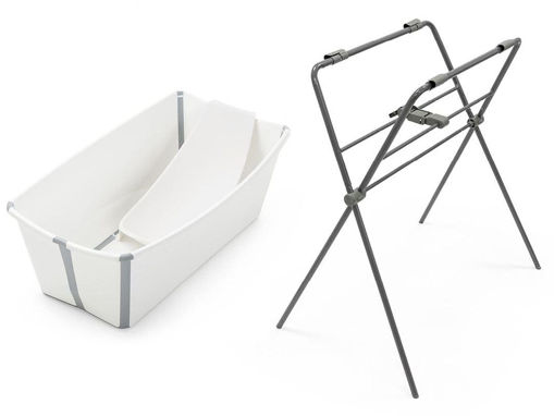 Immagine di Stokke vaschetta Flexi Bath + Newborn + Supporto bianco - Vaschette