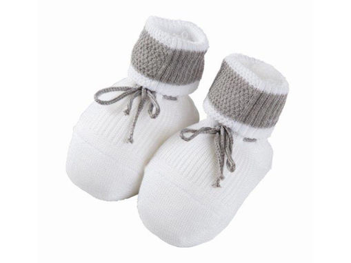 Immagine di Premamy scarpina neonato in cotone mercerizzato grigio - Calzine per neonato