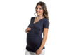 Immagine di Premamy t-shirt gestante e allattamento mezza manica blu tg XL - Premaman