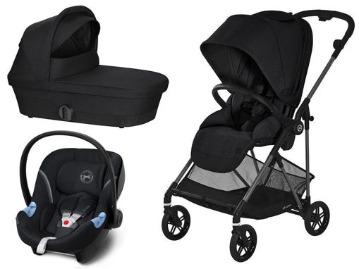 Immagine di Cybex Gold trio Melio Carbon deep black - Passeggini trio e duo