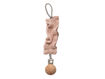 Immagine di Bamboom portaciuccio con clip in legno lavorato a maglia rosa