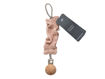 Immagine di Bamboom portaciuccio con clip in legno lavorato a maglia rosa
