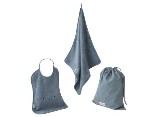 Immagine di Bamboom set asilo 3 pezzi blu - Bavaglini Bamboom