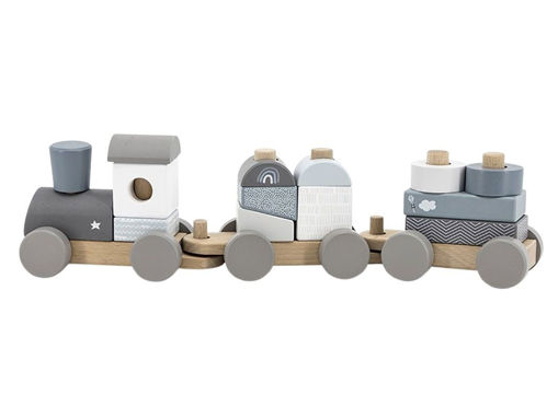 Immagine di Label Label trenino in legno blu - Educativi
