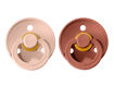 Immagine di Bibs set 2 ciucci in caucciù Colour 0-6 m rosso mattone e rosa cipria - Ciucci