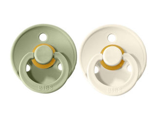 Immagine di Bibs set 2 ciucci in caucciù Colour 0-6 m salvia e avorio - Ciucci