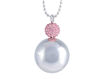 Immagine di Mamirosa collana chiama angeli Cristal Ball Ø 20 mm rodio strass rosa - Accessori moda