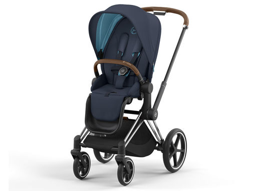 Immagine di Cybex passeggino Priam 4.0 telaio chrome brown-nautical blue