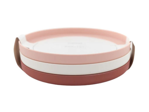 Immagine di Bamboom set piatti 3 pz rosa - crema - mattone chiaro PLL800750 - Piatti e posate