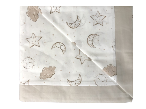 Immagine di Coccole Baby set lenzuolo 3 pz lettino 130x65 cm fantasia luna e stelle tortora - Corredino nanna
