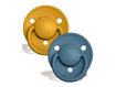 Immagine di Bibs set 2 ciucci in silicone De Lux taglia unica giallo mostarda e blu petrolio