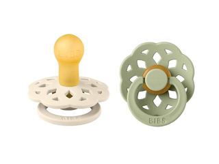 Immagine di Bibs set 2 ciucci in caucciù Boheme taglia 6m+ avorio e verde salvia - Ciucci