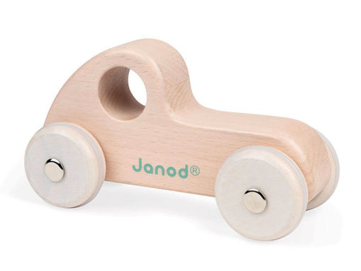 Immagine di Janod veicolo con ruote macchina da corsa naturale - Giocattoli in legno