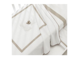 Immagine di Erbesi coperta in piquet Dudù bianco tortora - Corredino nanna