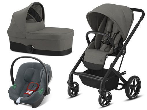 Immagine di Cybex trio Balios S Lux+Aton B2 soho grey - Passeggini trio e duo