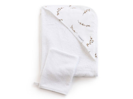 Immagine di Bamboom asciugamano con cappuccio e guanto Print salice - Accappatoi