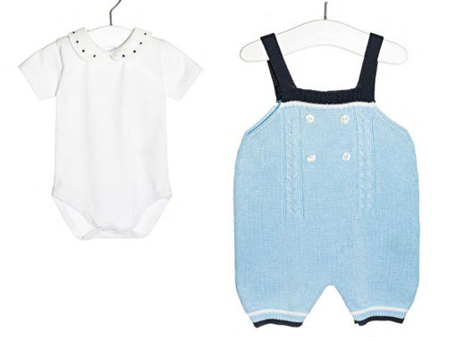 Immagine di Coccodè completo body-camicia e salopette in tricot di cotone pima tg 3 mesi - Maglie