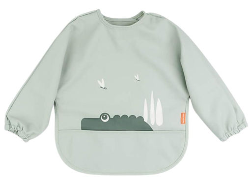 Immagine di Done by Deer bavaglino a maniche lunghe con tasca croco verde - Bavaglini Bamboom