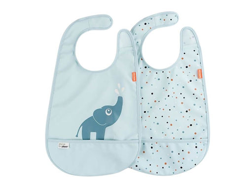 Immagine di Done by Deer set da due bavaglini Deer Friends elphee blu - Bavaglini Bamboom
