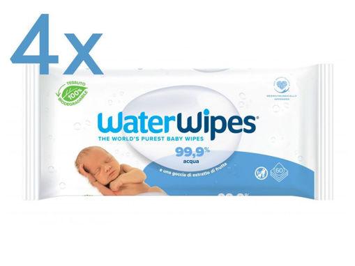 Immagine di WaterWipes salviettine detergenti 4 confezioni da 60 pz (240 unità) - Creme bambini