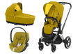 Immagine di Cybex trio Priam 4.0 telaio chrome black-mustard yellow - Passeggini trio e duo