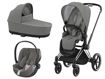 Immagine di Cybex trio Priam 4.0 telaio chrome black-soho grey - Passeggini trio e duo