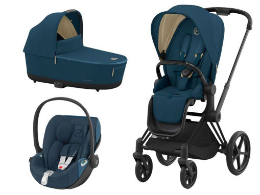 Immagine di Cybex trio Priam 4.0 telaio matt black-mountain blue - Passeggini trio e duo