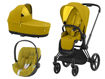 Immagine di Cybex trio Priam 4.0 telaio matt black-mustard yellow - Passeggini trio e duo
