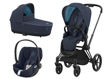 Immagine di Cybex trio Priam 4.0 telaio matt black-nautical blue - Passeggini trio e duo