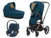 Immagine di Cybex trio Priam 4.0 telaio rosegold-mountain blue - Passeggini trio e duo
