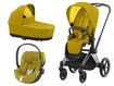 Immagine di Cybex trio Priam 4.0 telaio rosegold-mustard yellow - Passeggini trio e duo