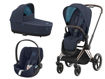 Immagine di Cybex trio Priam 4.0 telaio rosegold-nautical blue - Passeggini trio e duo
