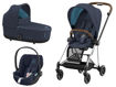 Immagine di Cybex trio Mios 3.0 chrome brown-nautical blue - Passeggini trio e duo