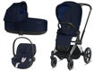 Immagine di Cybex trio Priam plus 4.0 telaio chrome black-midnight blue - Passeggini trio e duo