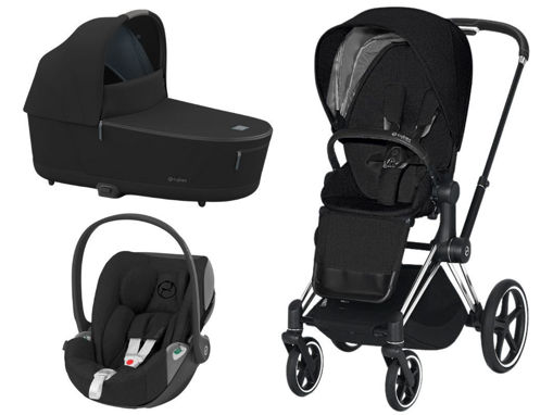 Immagine di Cybex trio Priam plus 4.0 telaio chrome black-stardust black - Passeggini trio e duo