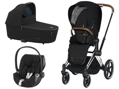 Immagine di Cybex trio Priam plus 4.0 telaio chrome brown-stardust black - Passeggini trio e duo